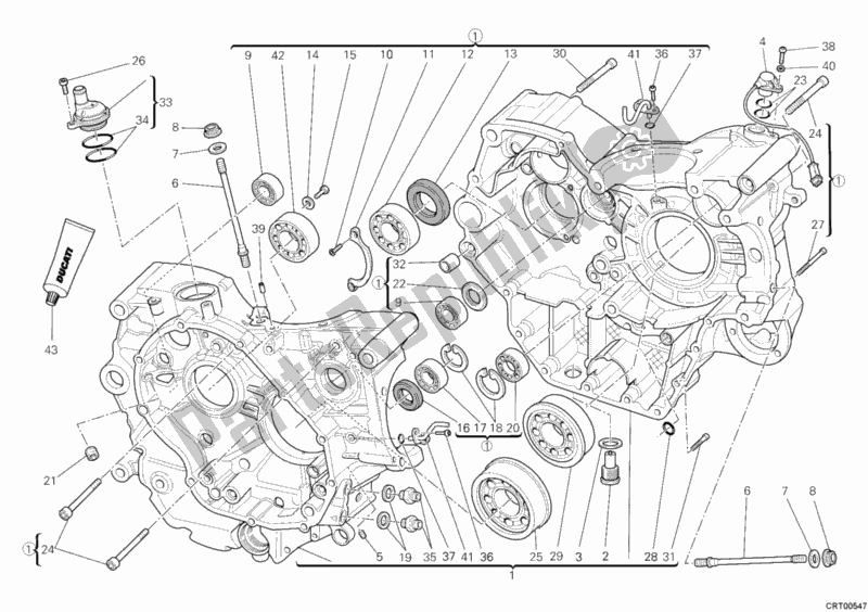 Toutes les pièces pour le Carter du Ducati Hypermotard 1100 EVO USA 2010